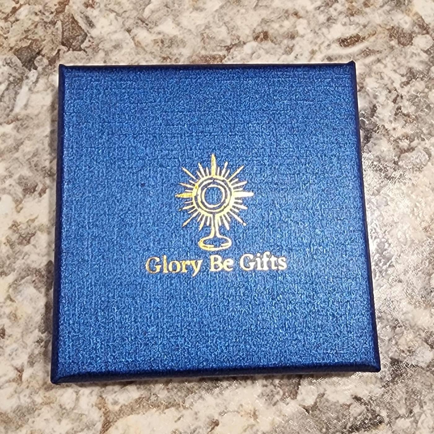 Our Lady of Guadalupe dangle earrings, zinc alloy with stainless steel hook — Catholic gift from Glory Be Gifts – view 5