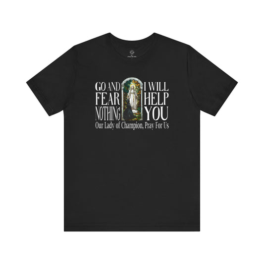 Our Lady of Champion Catholic Tee, Champion Wisconsin Shrine, Our Lady of Good Help Catholic T Shirt Gift, Marian Devotion Gift