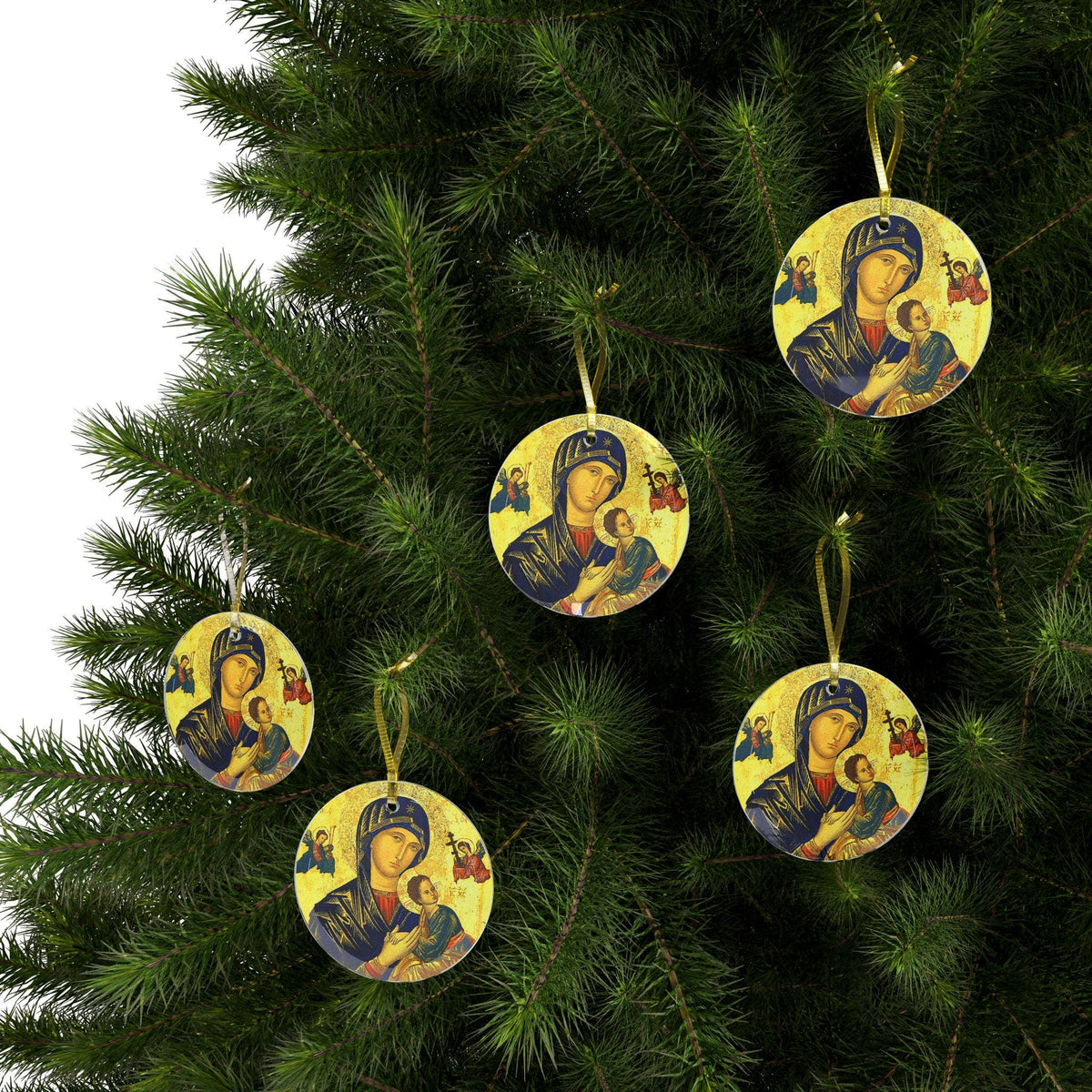 Our Lady of Perpetual Help glass ornament — additional product photo