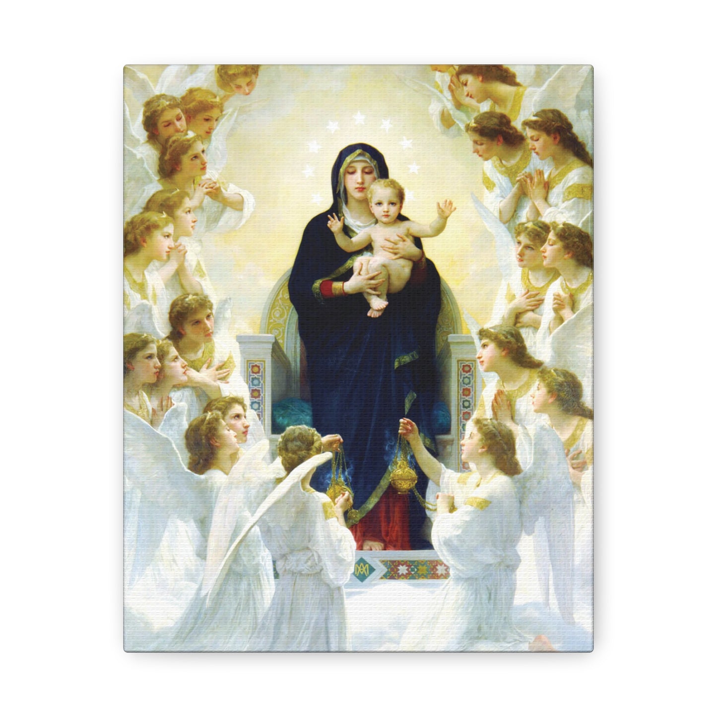 Our Lady Queen of the Angels Catholic Canvas for Prayer Altar Gift for Mothers Day