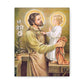 Saint Joseph the Worker Confirmation Gift Canvas, Catholic Wallart home decor, Wall Art gift home prayer altar, Child Jesus Foster Father