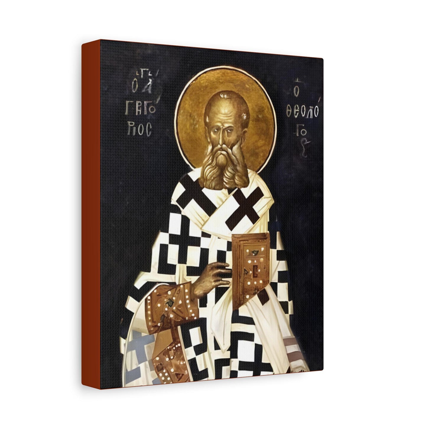 Saint Gregory Nazianzen Catholic Canvas Print Icon Gift, Religious Wall Art for prayer altar, confirmation gift