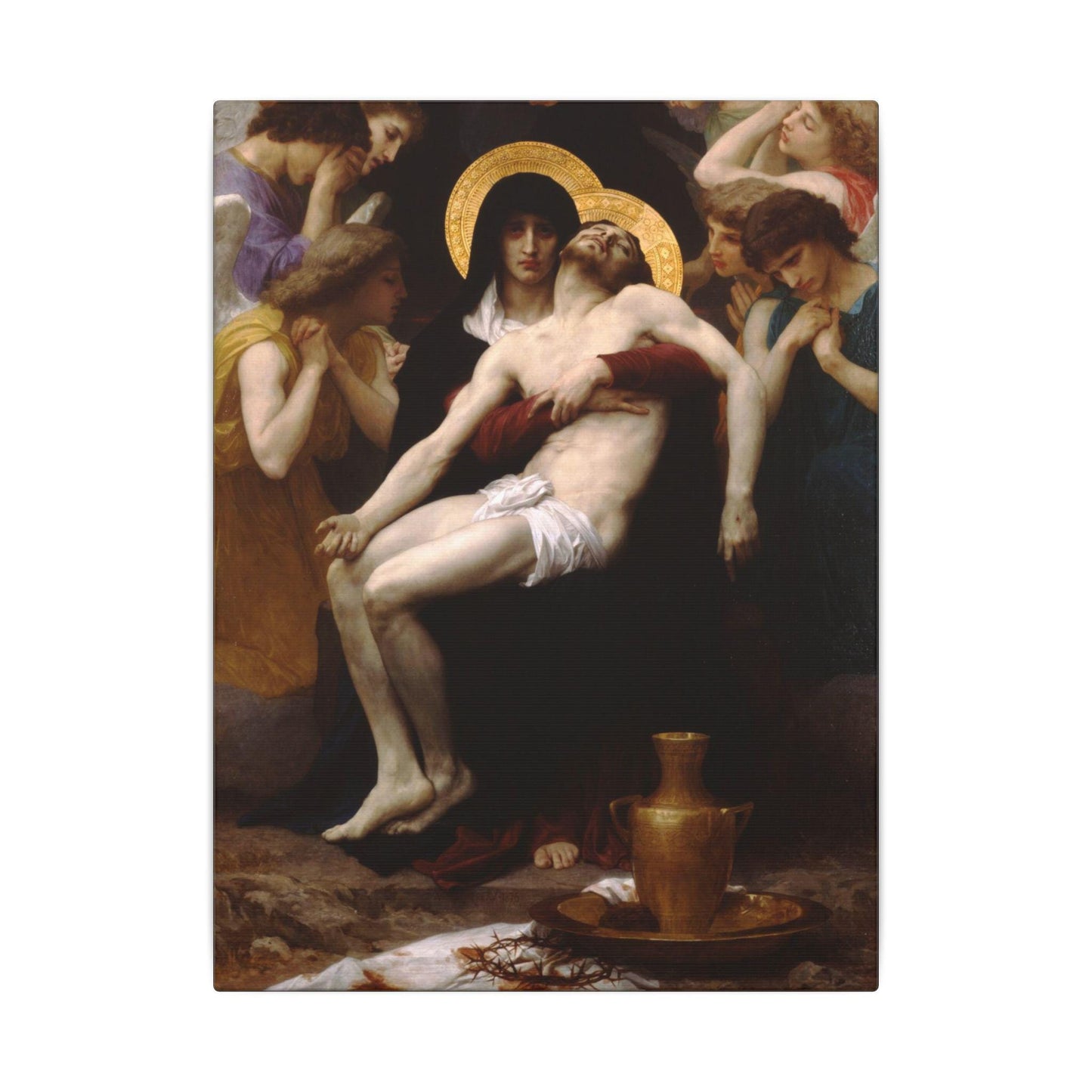 Pietà stretched matte canvas print, the sorrows of Mary at the crucifixion — Catholic gift from Glory Be Gifts