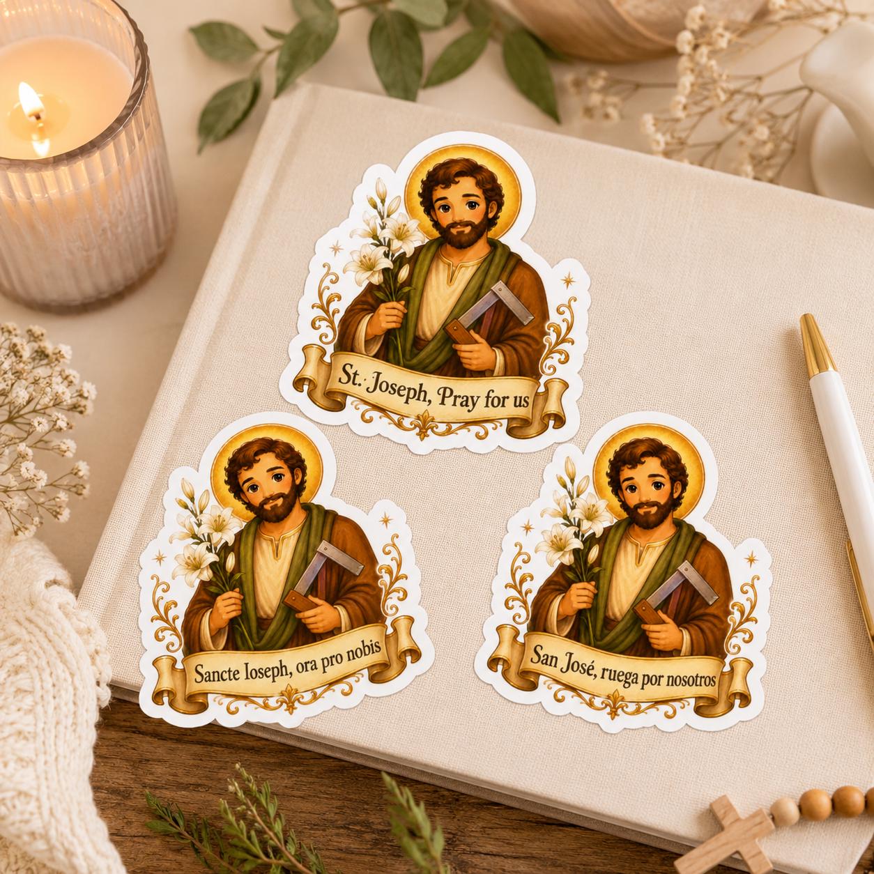 St. Joseph Die Cut Sticker, Catholic Patron of Fathers Decal