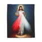 Catholic Divine Mercy Blanket, Velveteen Catholic Decor