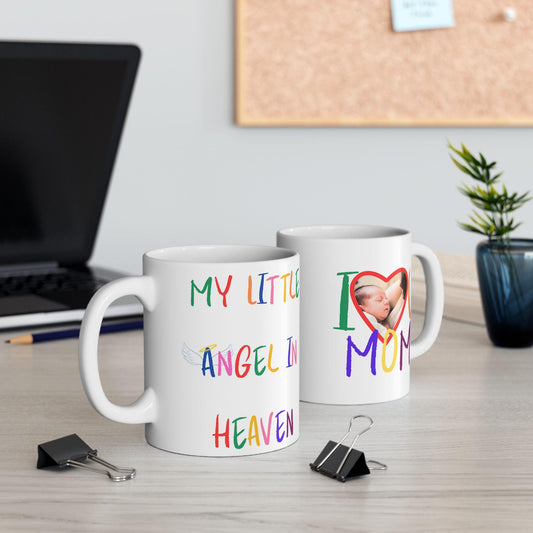 Angel Mom Miscarriage Loss Coffee Mug Gift, I love you mom pregnancy loss personalized gift for wife, mothers day