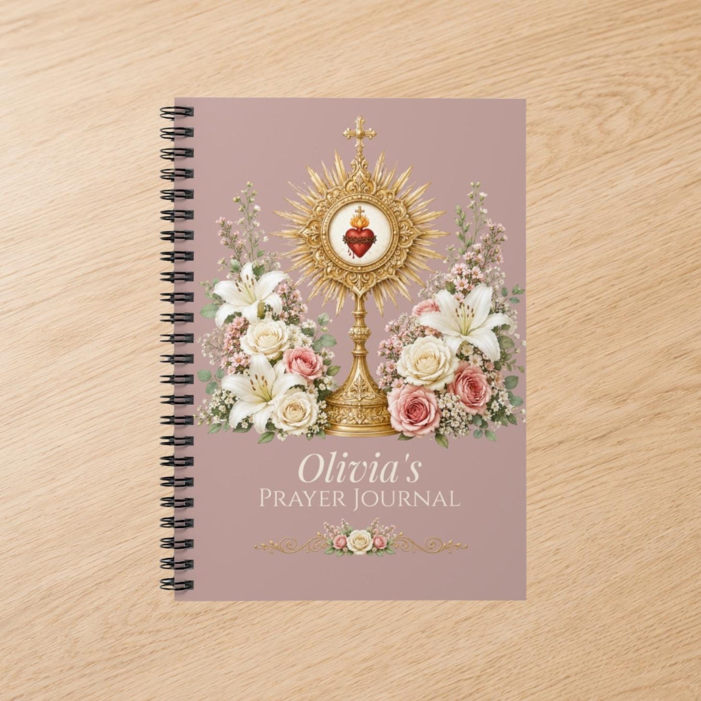 Personalized Sacred Heart Prayer Journal, Catholic Gift