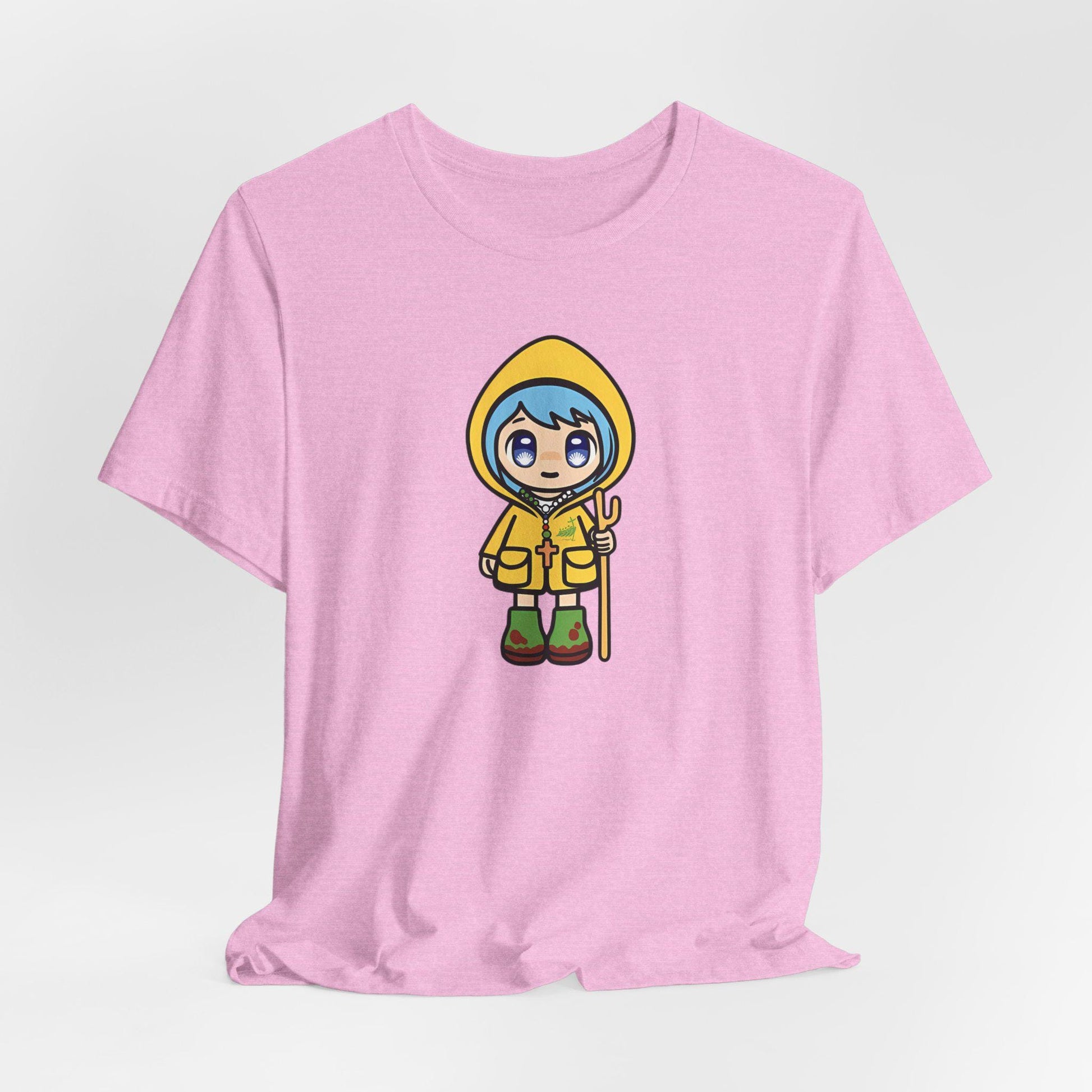 Luce Unisex Tee featuring the Catholic Jubilee Year mascot — Catholic gift from Glory Be Gifts – view 5