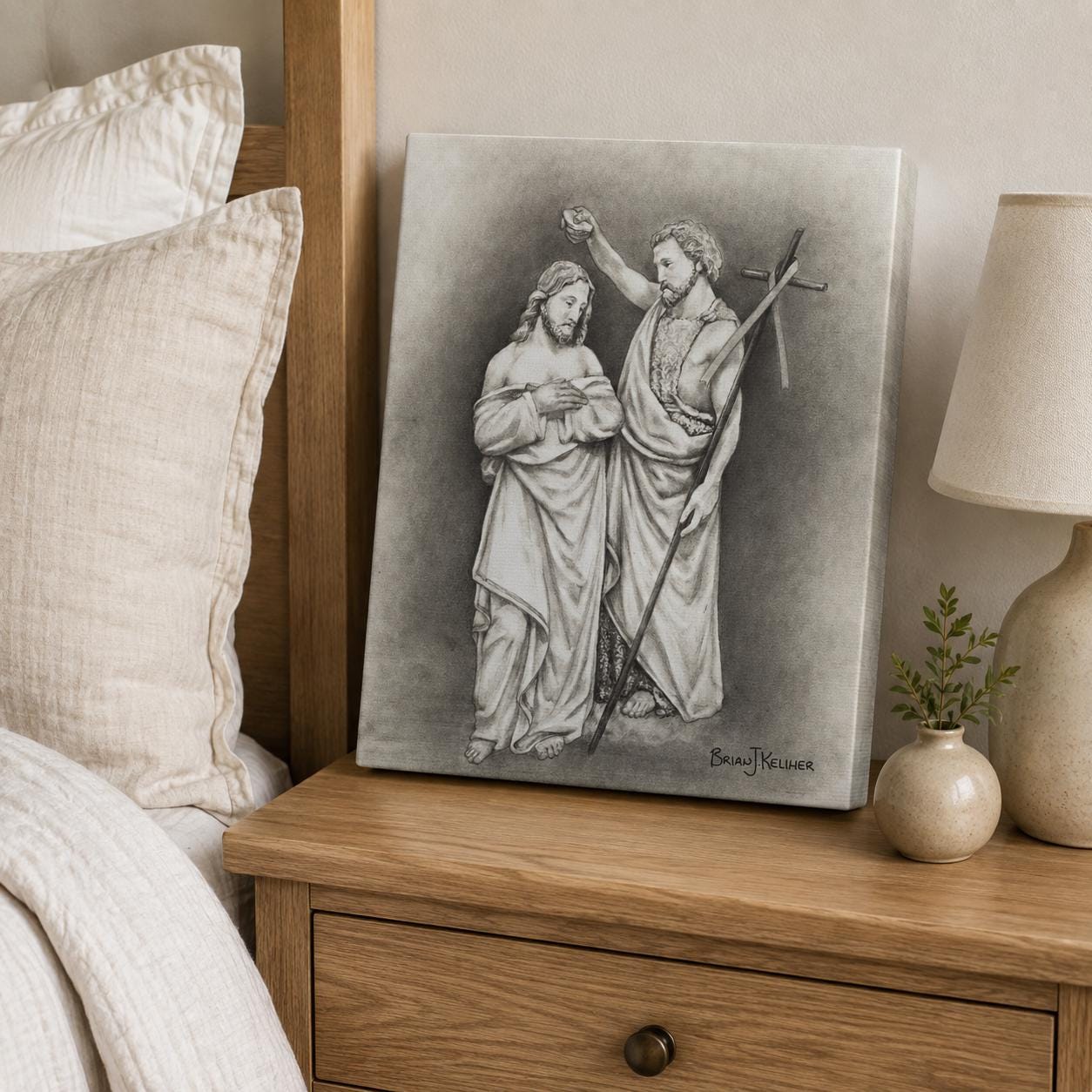 Baptism of Christ Canvas Print | Sacred Art by Brian Kelliher