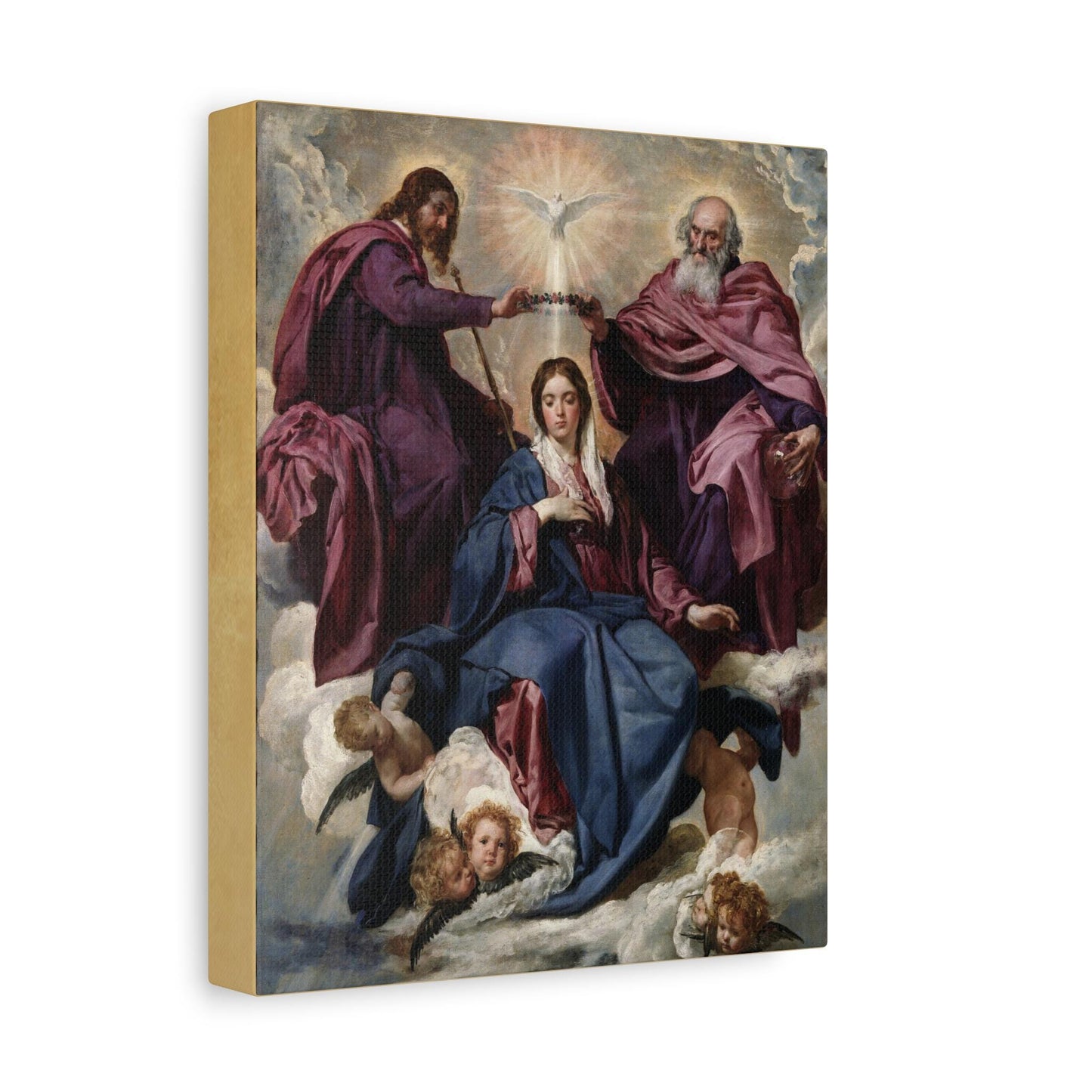 Coronation of Mary canvas print, Queen of Heaven prayer space art — Catholic gift from Glory Be Gifts – view 3