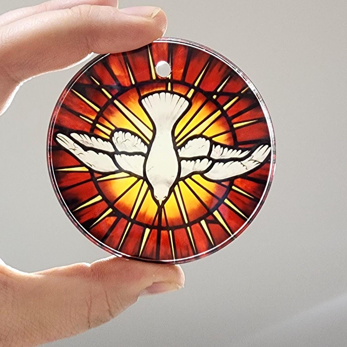 St Peter's Basilica Holy Spirit Glass Ornament, Confirmation Gift