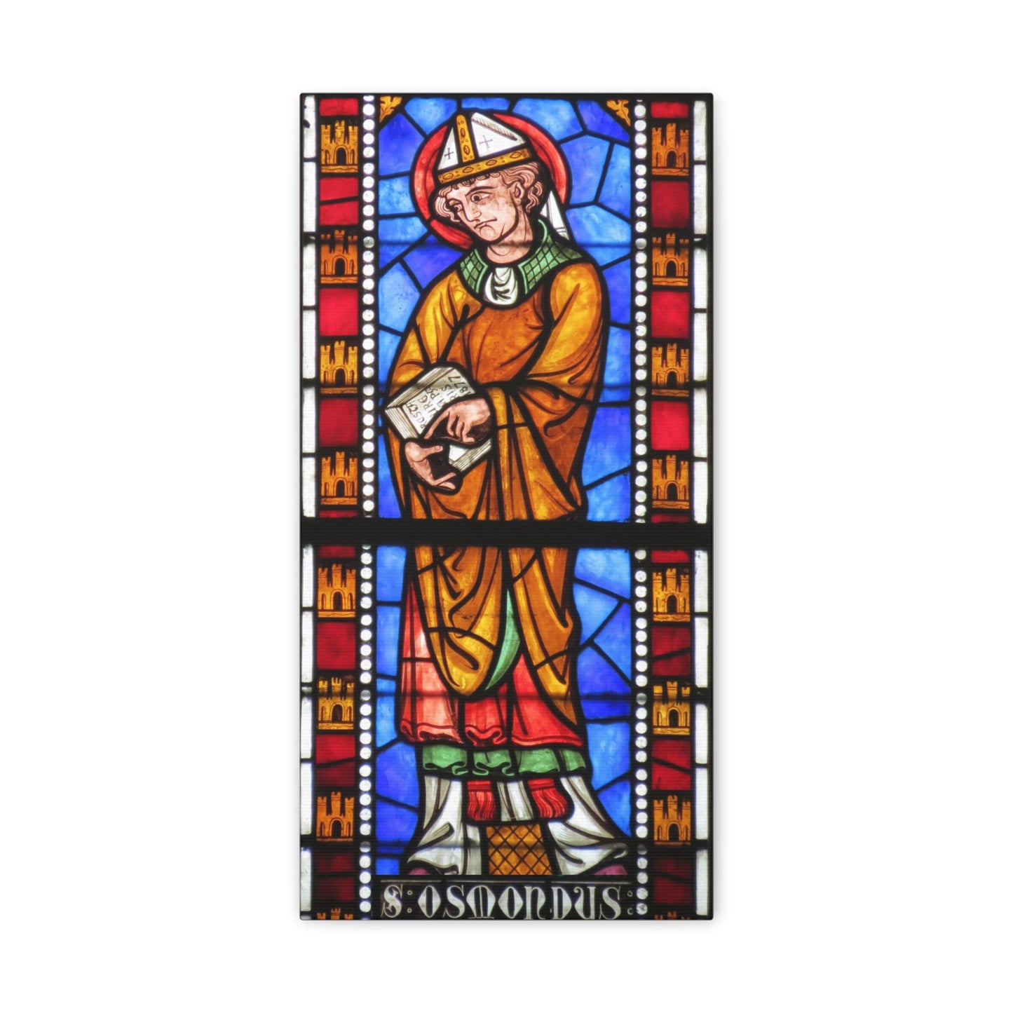 Saint Osmund Catholic Canvas Print, Prayer Altar Art
