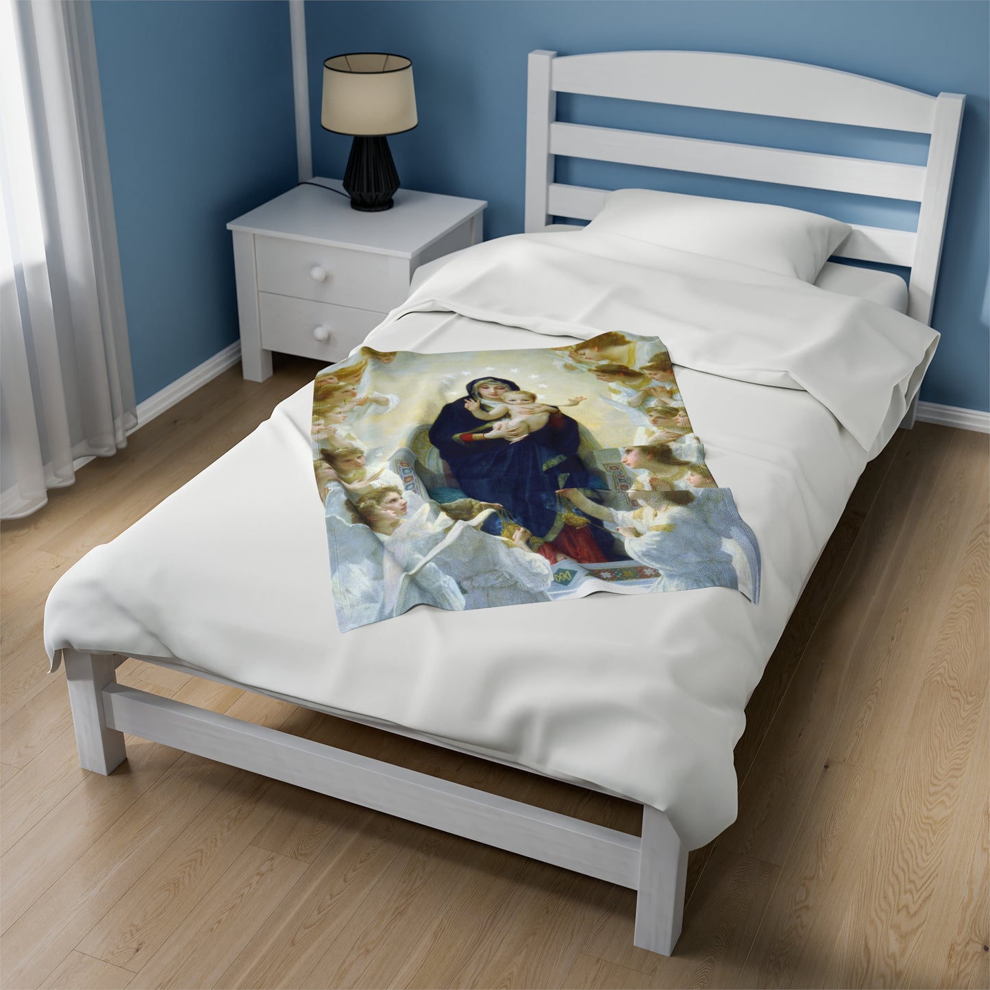 Our Lady Queen of Angels Thick Plush Blanket