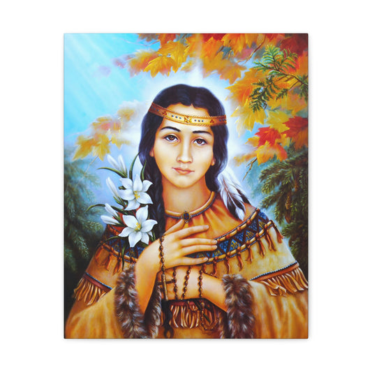 Saint Kateri Catholic Wallart Gift for home altar, Religious Gift for wife, Prayer Icon Confirmation Saint, religious home decor wall art