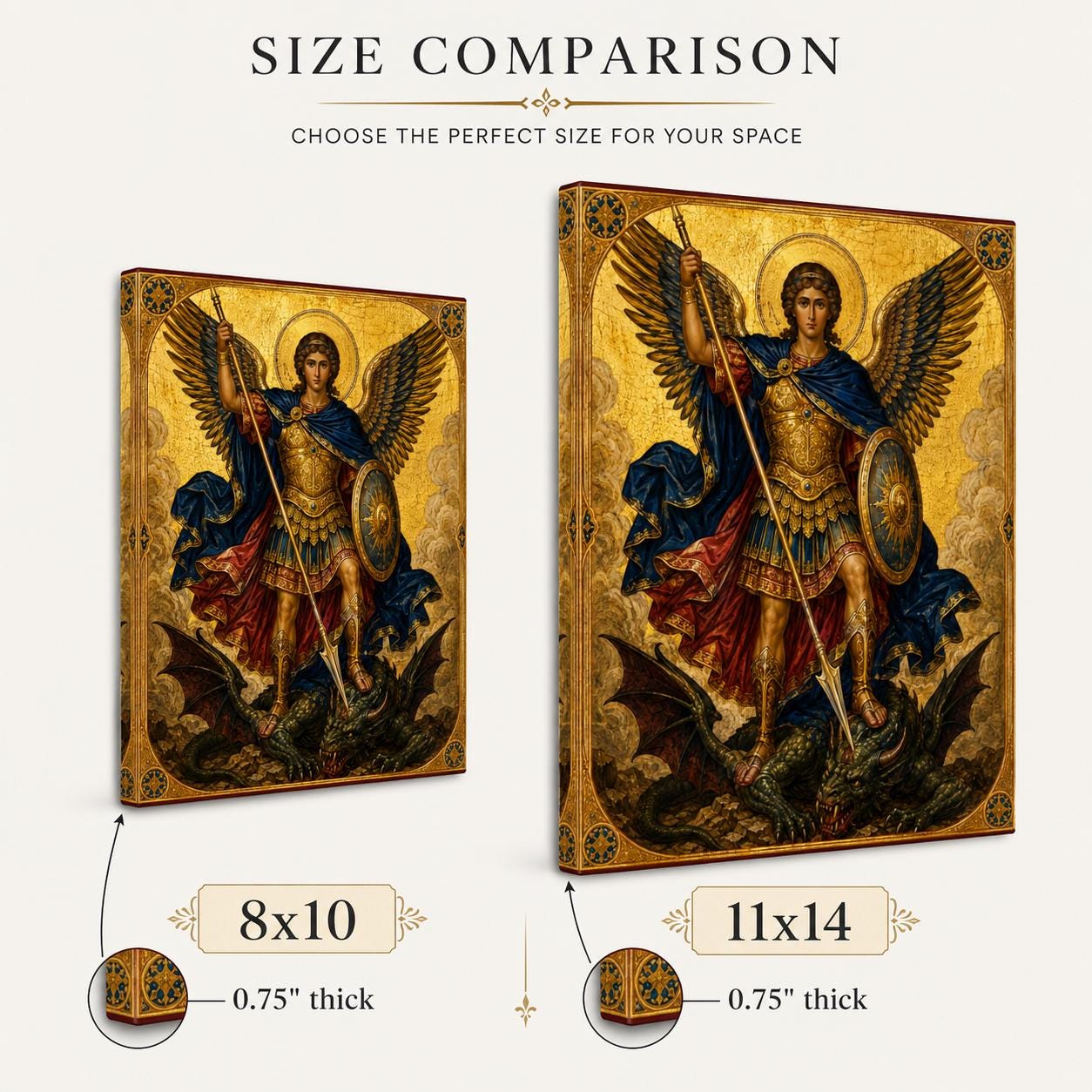 Four Archangels Canvas Wall Art Set, Catholic Icon Print