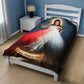 Divine Mercy Plush Blanket, Catholic Velveteen