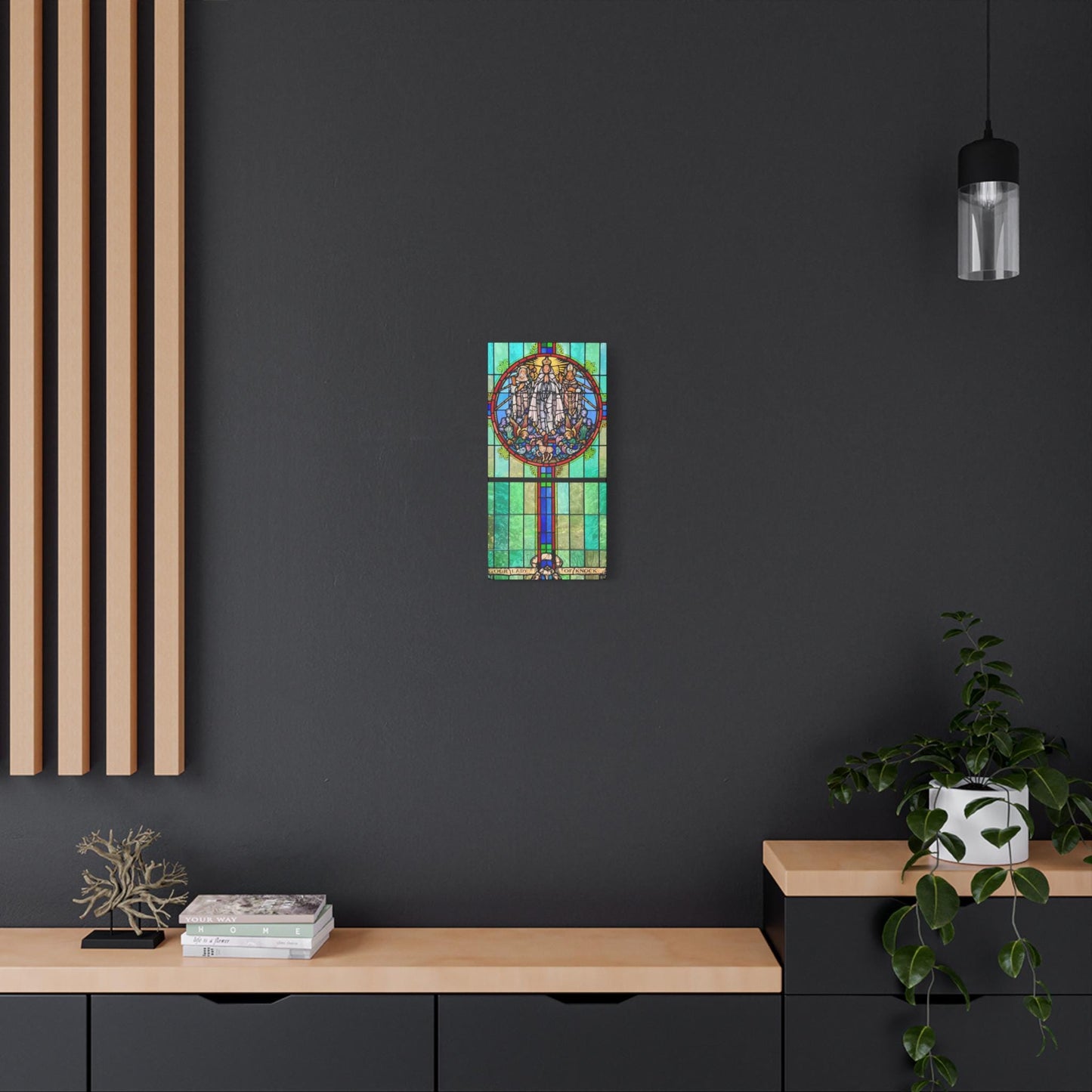 Our Lady of Knock Stained Glass Canvas Print, Catholic Art (10x20)