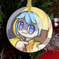 Based Luce Catholic Jubilee Mascot Christmas Glass Ornament, Religious Gift for Catholic, Funny Anime home tree decor