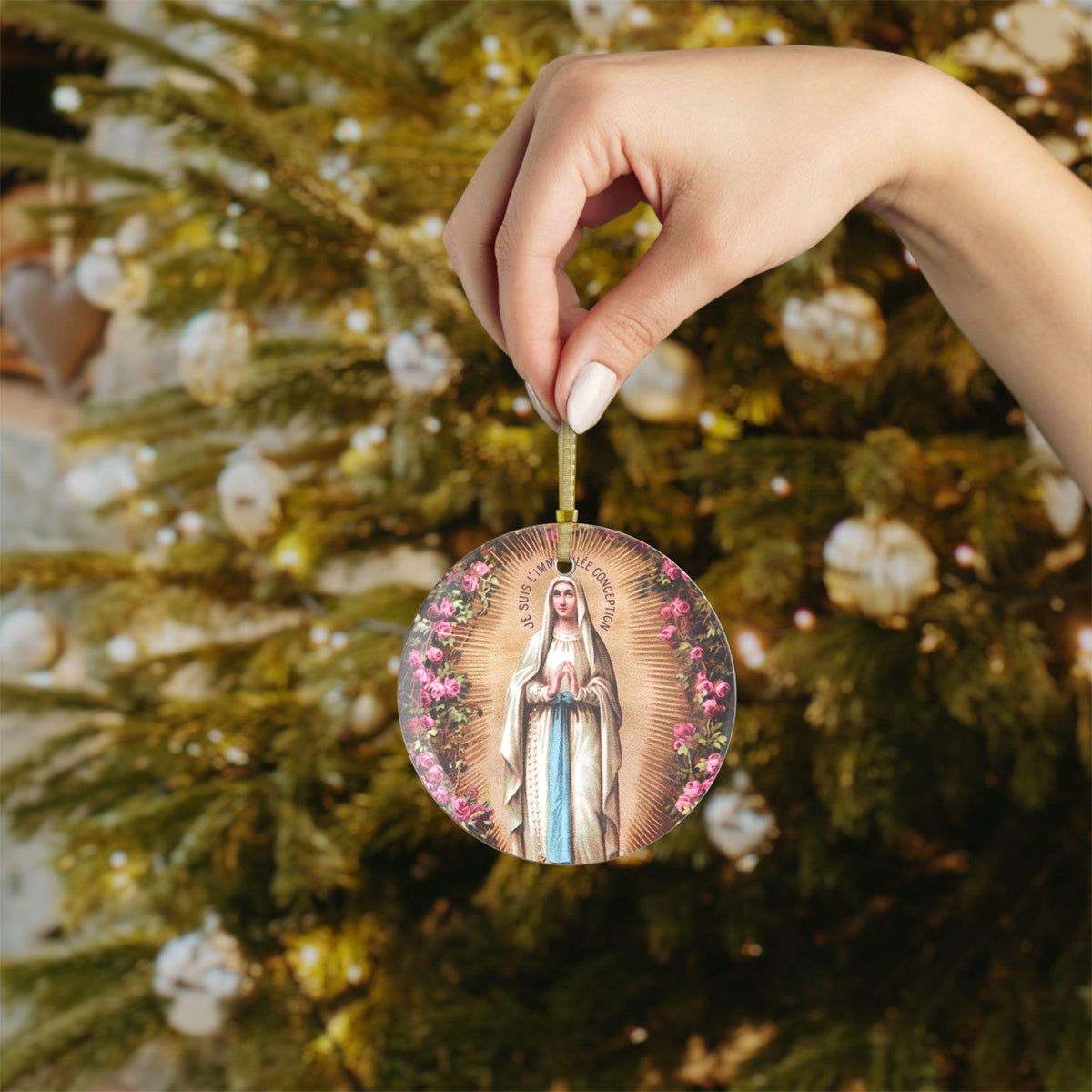 Our Lady of the Immaculate Conception glass ornament — additional product photo