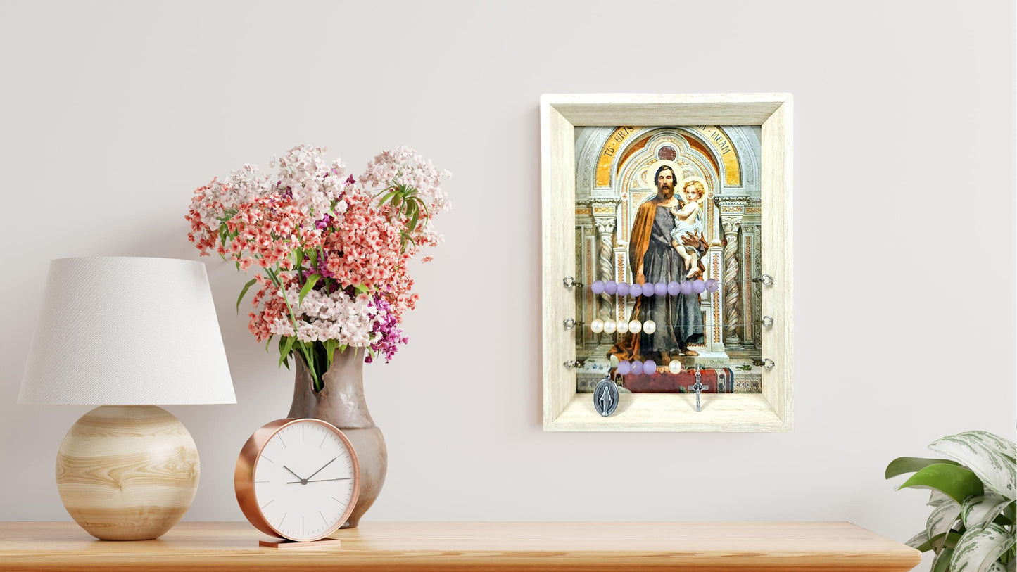 Saint Joseph Abacus Rosary with Child Jesus, Wedding Gift