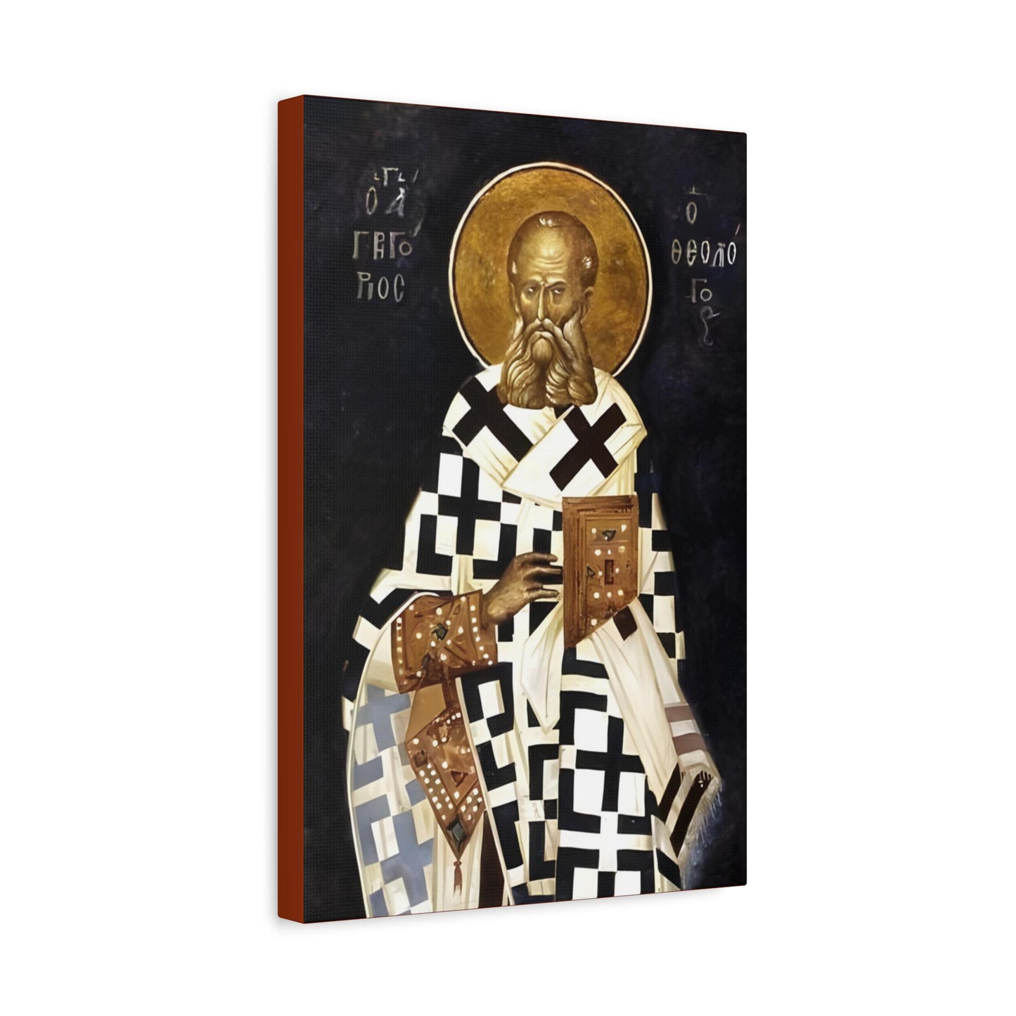 Saint Gregory Nazianzen Catholic Canvas Print Icon Gift, Religious Wall Art for prayer altar, confirmation gift