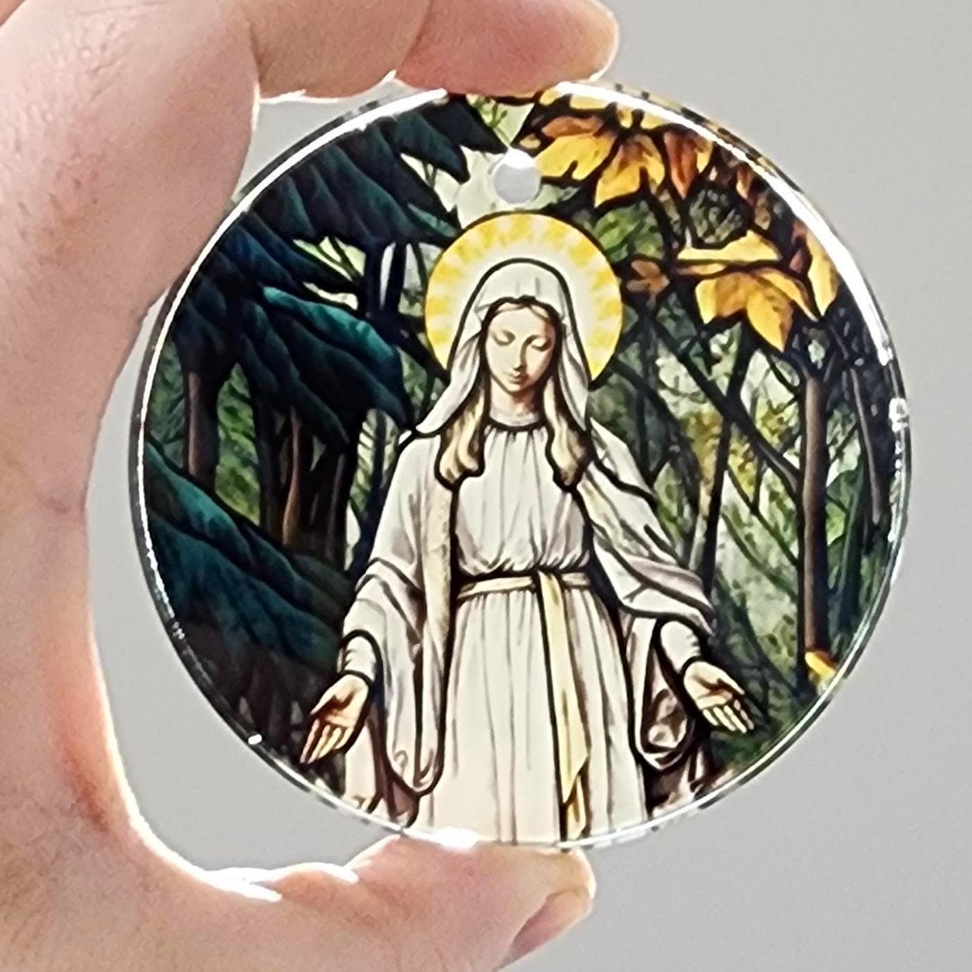 Our Lady of Champion Glass Ornament, Catholic Christmas Gift