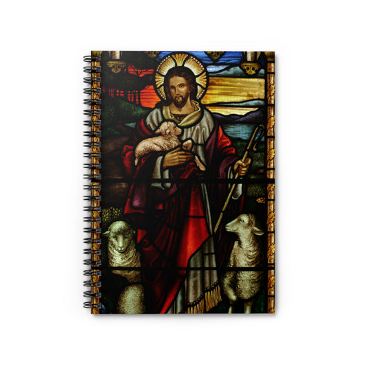 Jesus The Good Shepherd Stained Glass Style Prayer Notebook, Adoration Journal