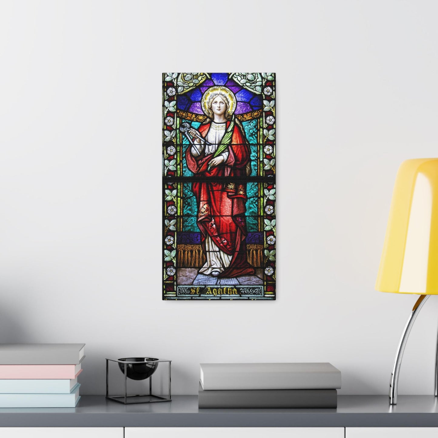 Saint Agatha Catholic Canvas – Prayer Altar Decor