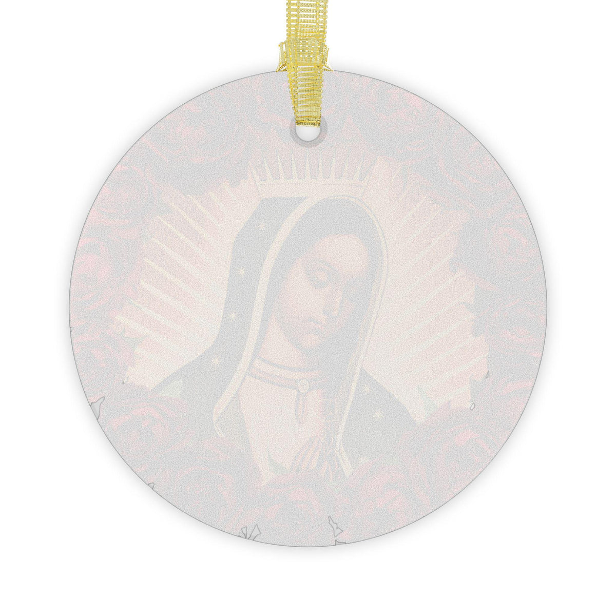 Marian Floral Our Lady of Guadalupe Glass Ornament