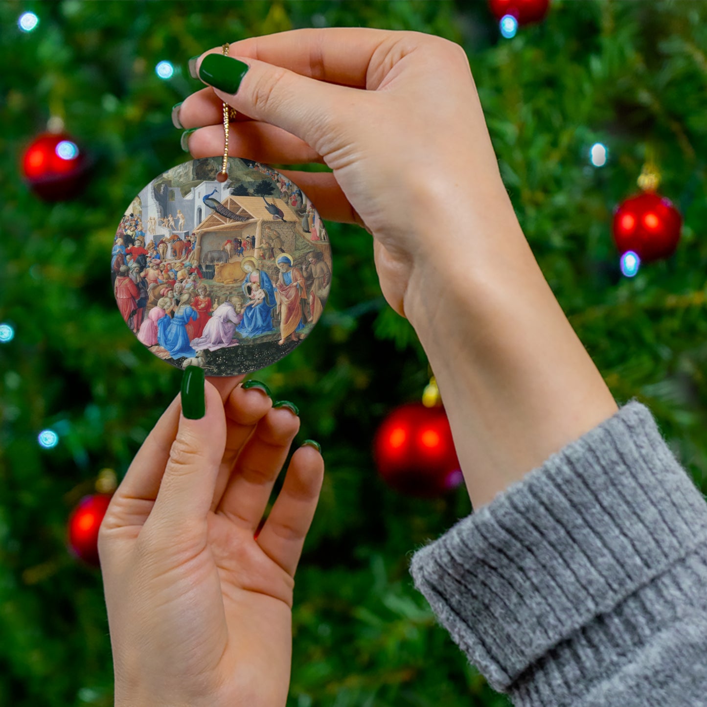 Adoration of the Magi Nativity Ceramic Ornament