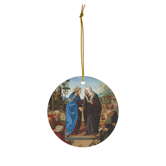 2nd Joyful Mystery of the Rosary Ceramic Ornament: The Visitation