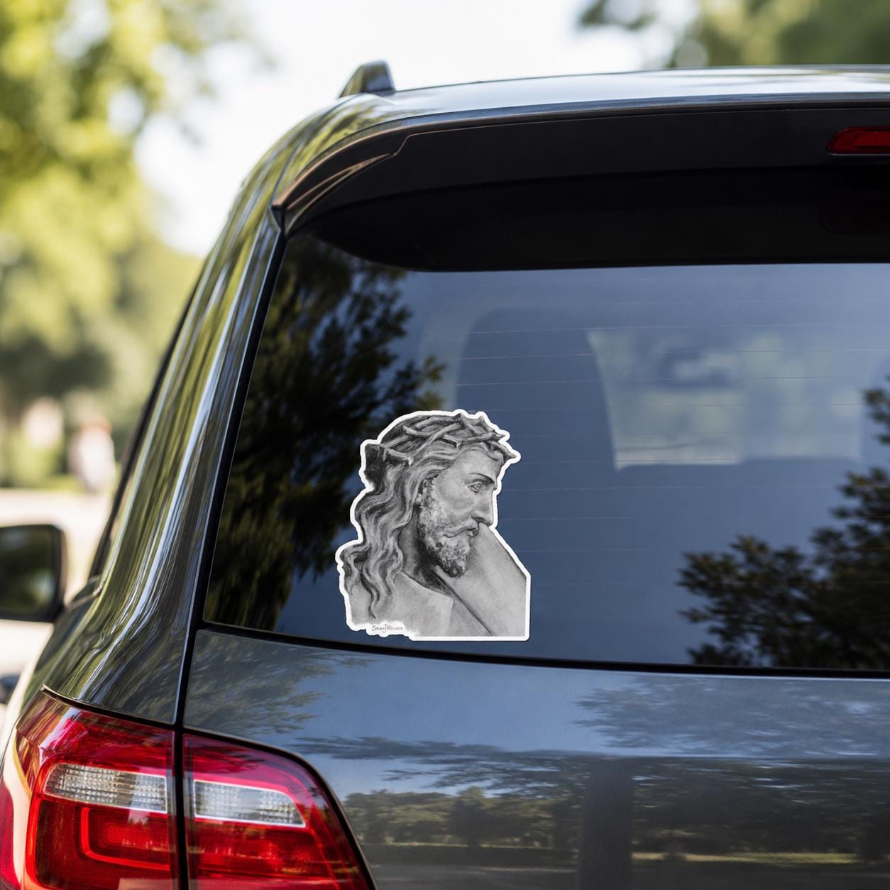 Shoulder the Cross Sticker, Catholic Sacred Art by Ars Deo