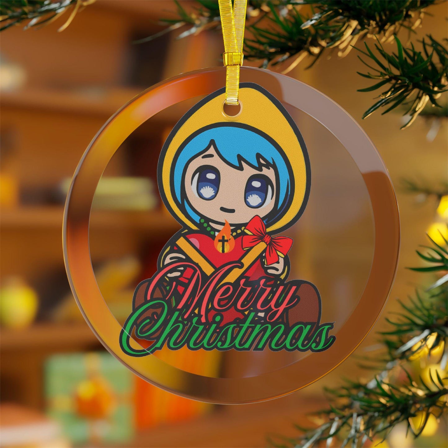 Luce Catholic Jubilee Mascot Glass Ornament