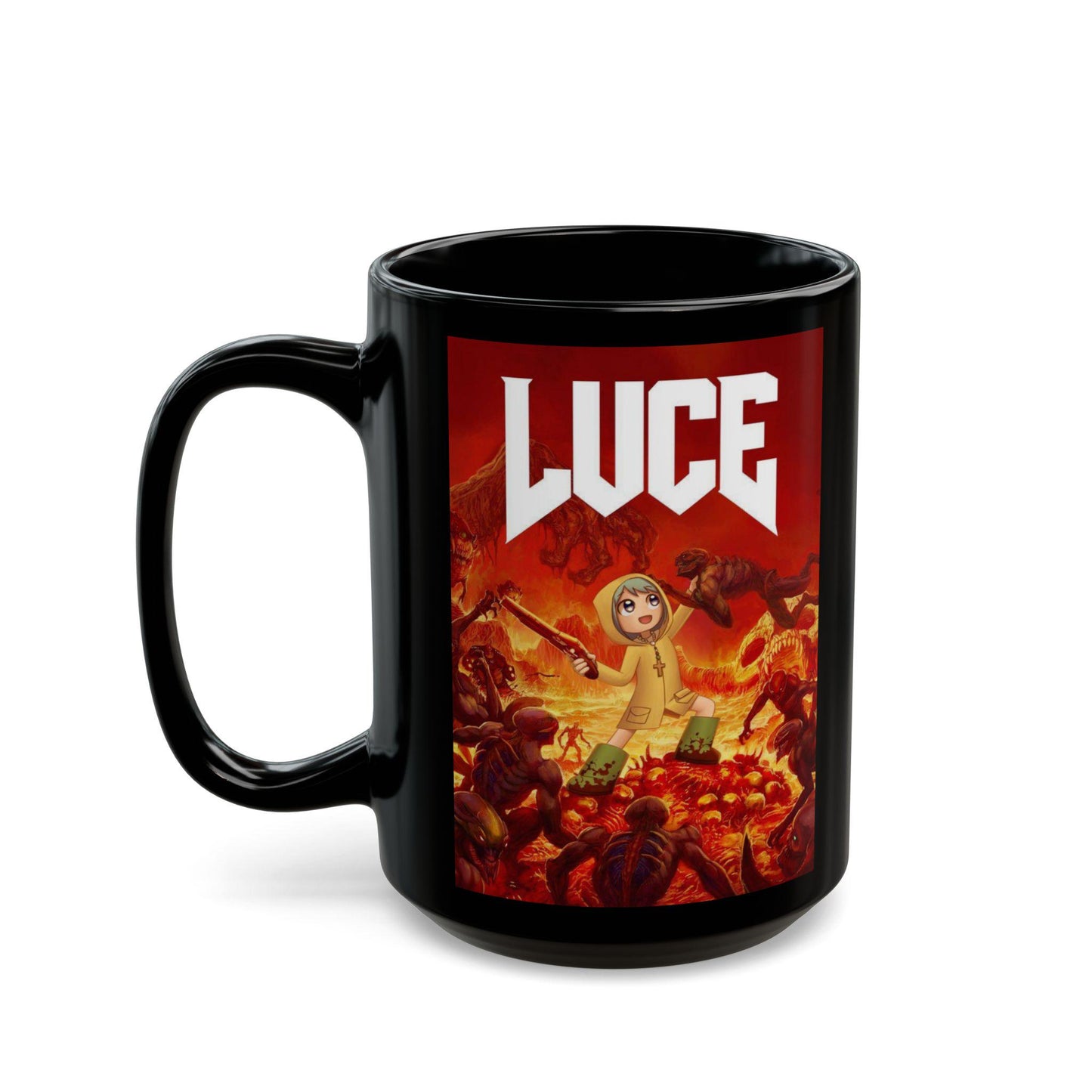 Luce DOOM Ceramic Mug, Catholic Jubilee Mascot