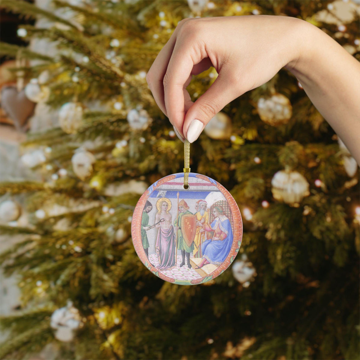 Saint Agatha Glass Christmas Ornament
