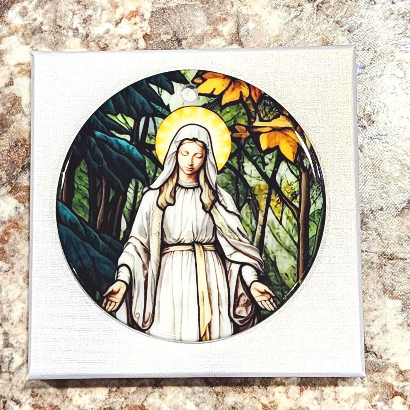 Our Lady of Champion Glass Ornament, Catholic Christmas Gift