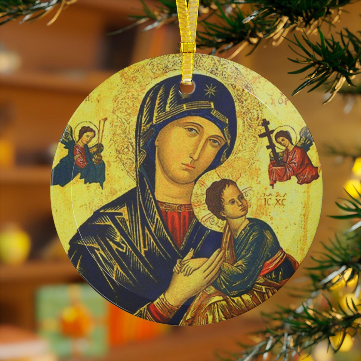 Our Lady of Perpetual Help glass ornament — additional product photo