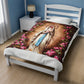 Immaculate Conception Floral Plush Blanket