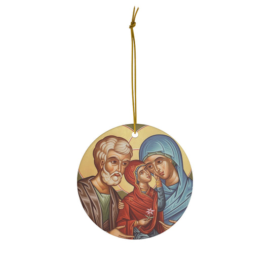 Holy Family Icon Ceramic Ornament