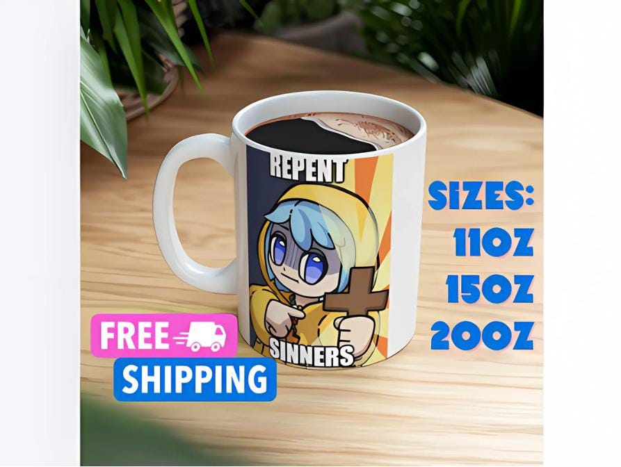 Luce the Catholic Mascot Ceramic Mug, Anime Gift