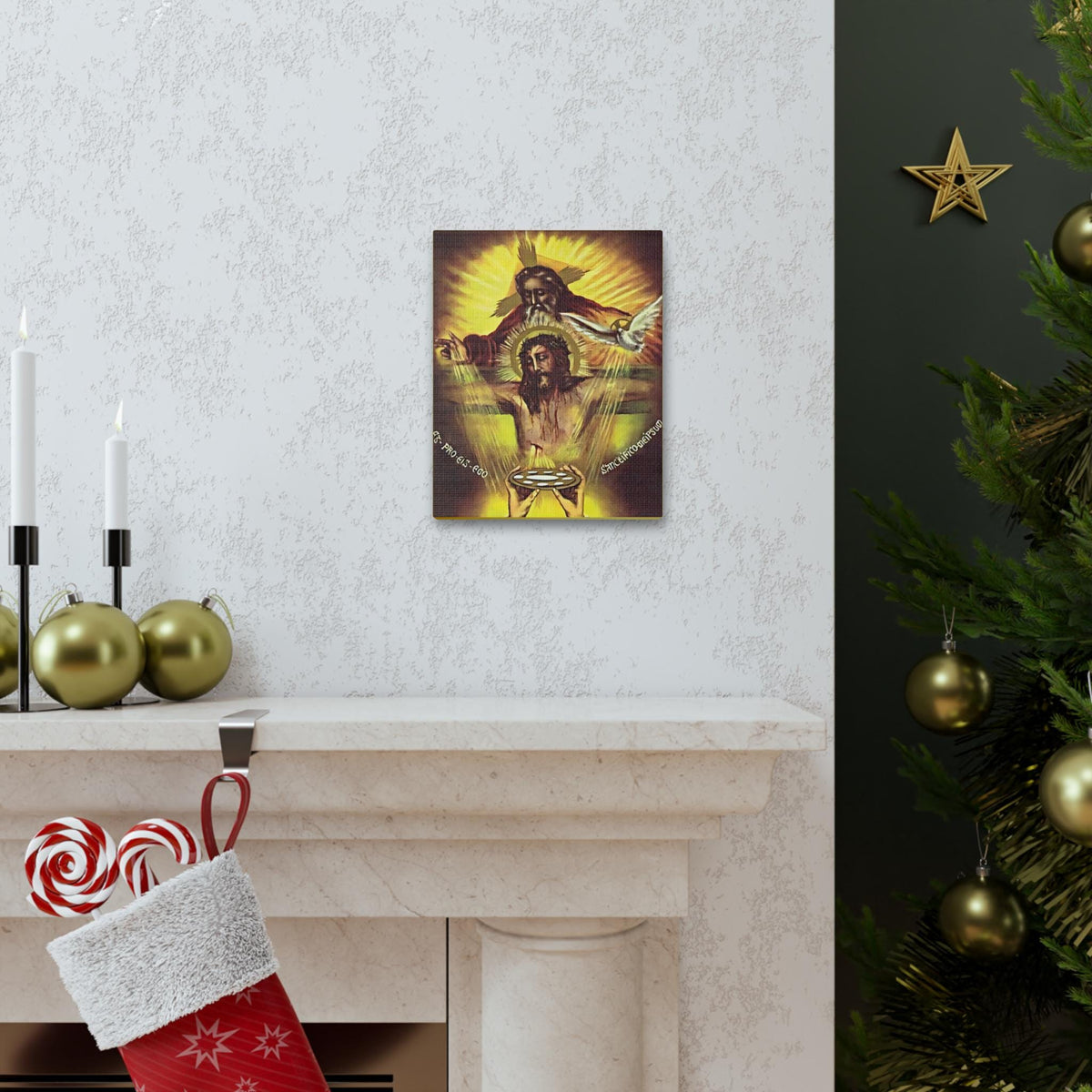 Holy Trinity Canvas, Catholic Mass Prayer Altar Art