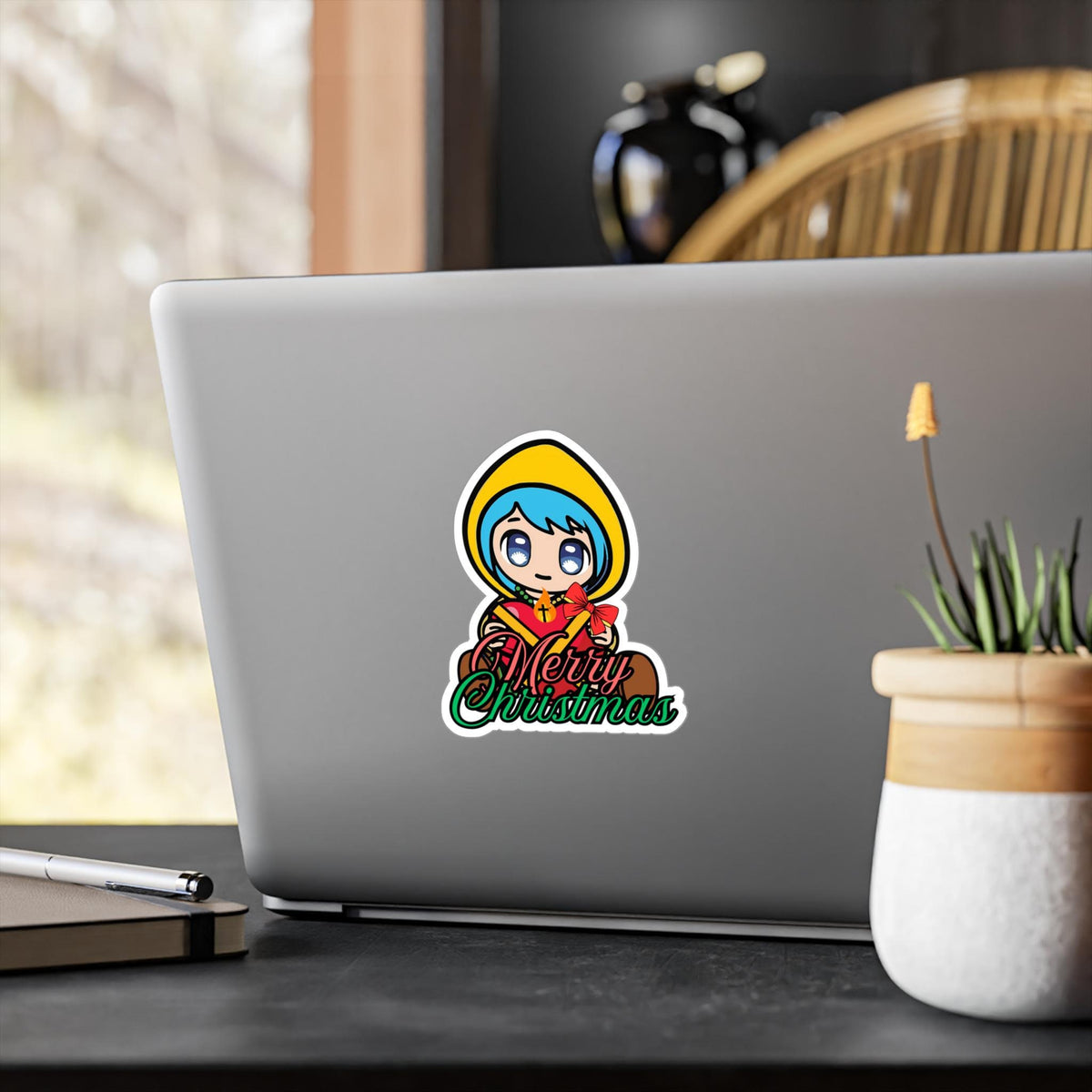 Christmas Luce Jubilee Year mascot sticker, waterproof vinyl decal — Catholic gift from Glory Be Gifts