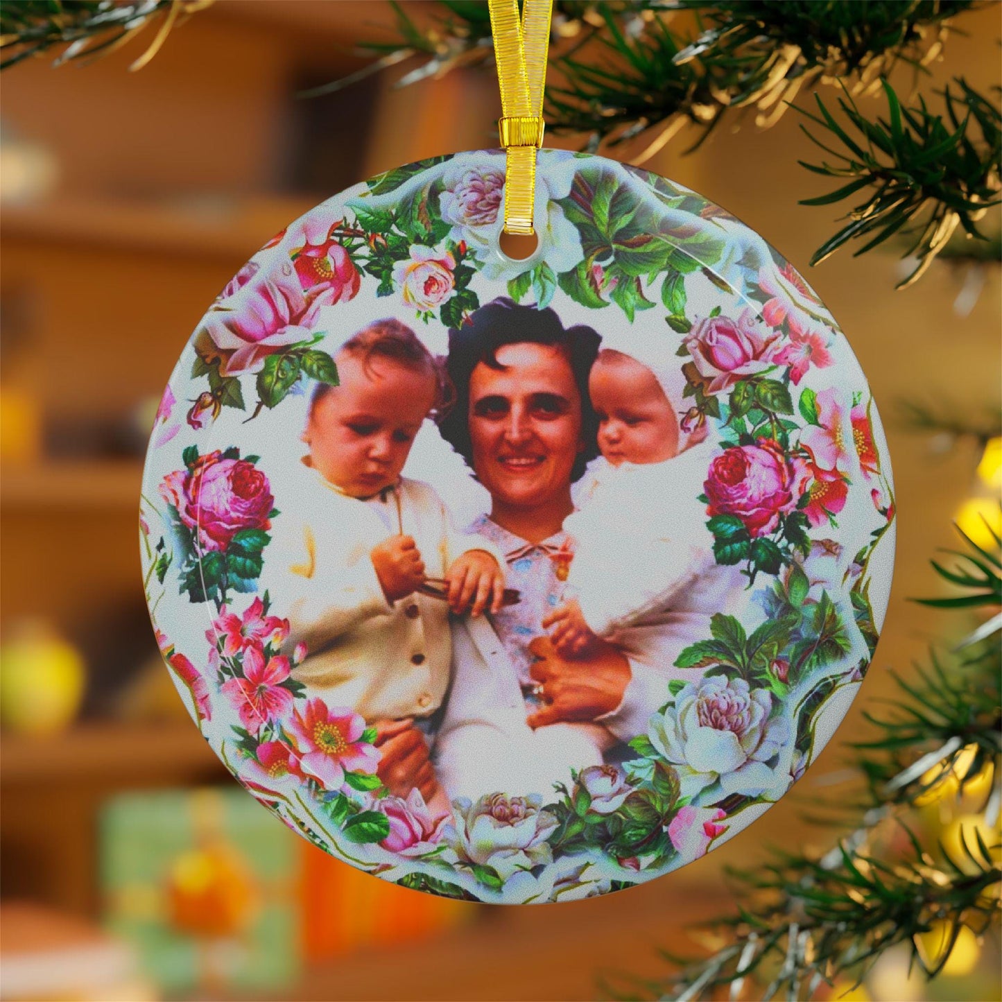 Saint Gianna Catholic Glass Christmas Ornament, Nurse Gift
