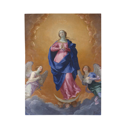Immaculate Conception Plush Blanket, Catholic Fuzzy Throw