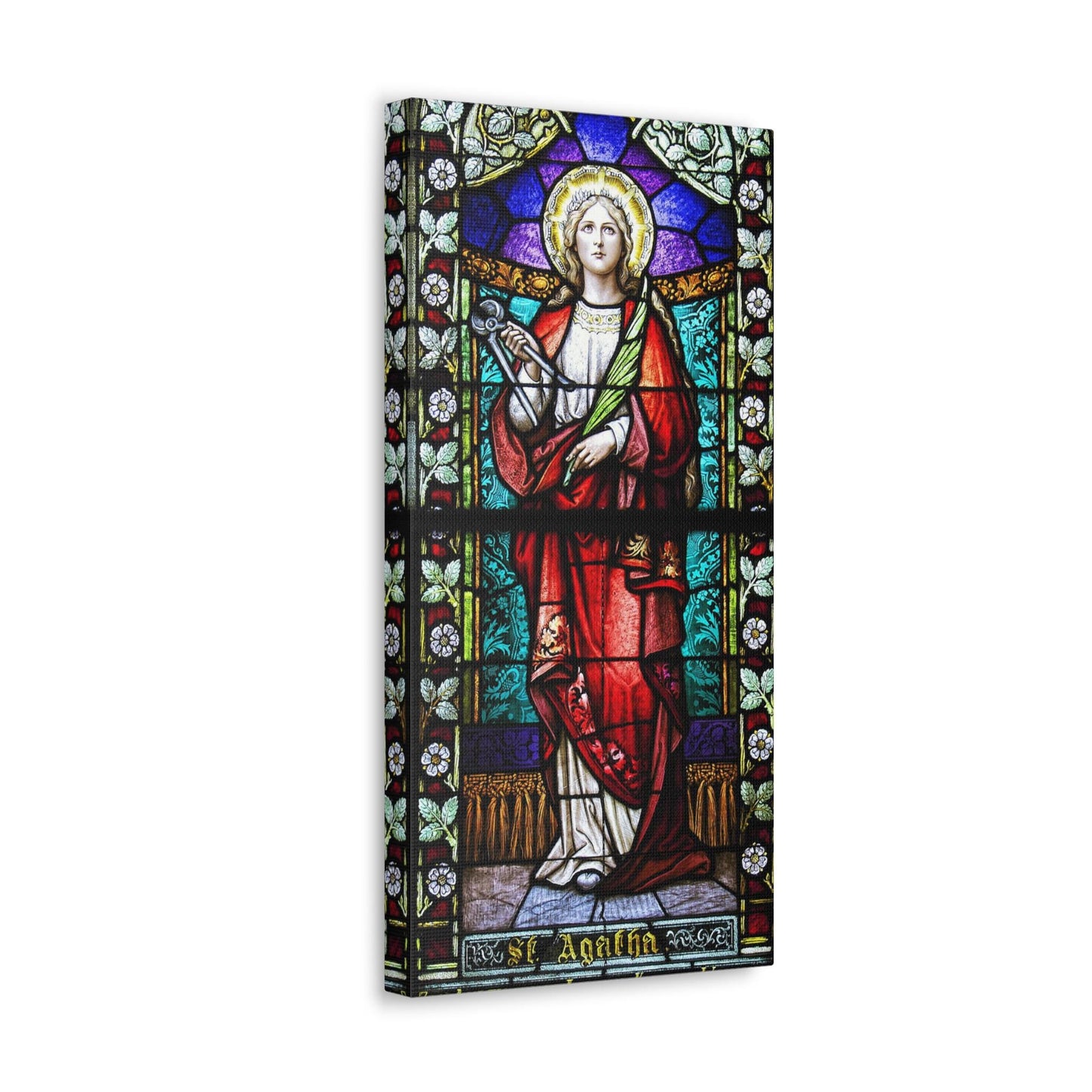 Saint Agatha Catholic Canvas – Prayer Altar Decor