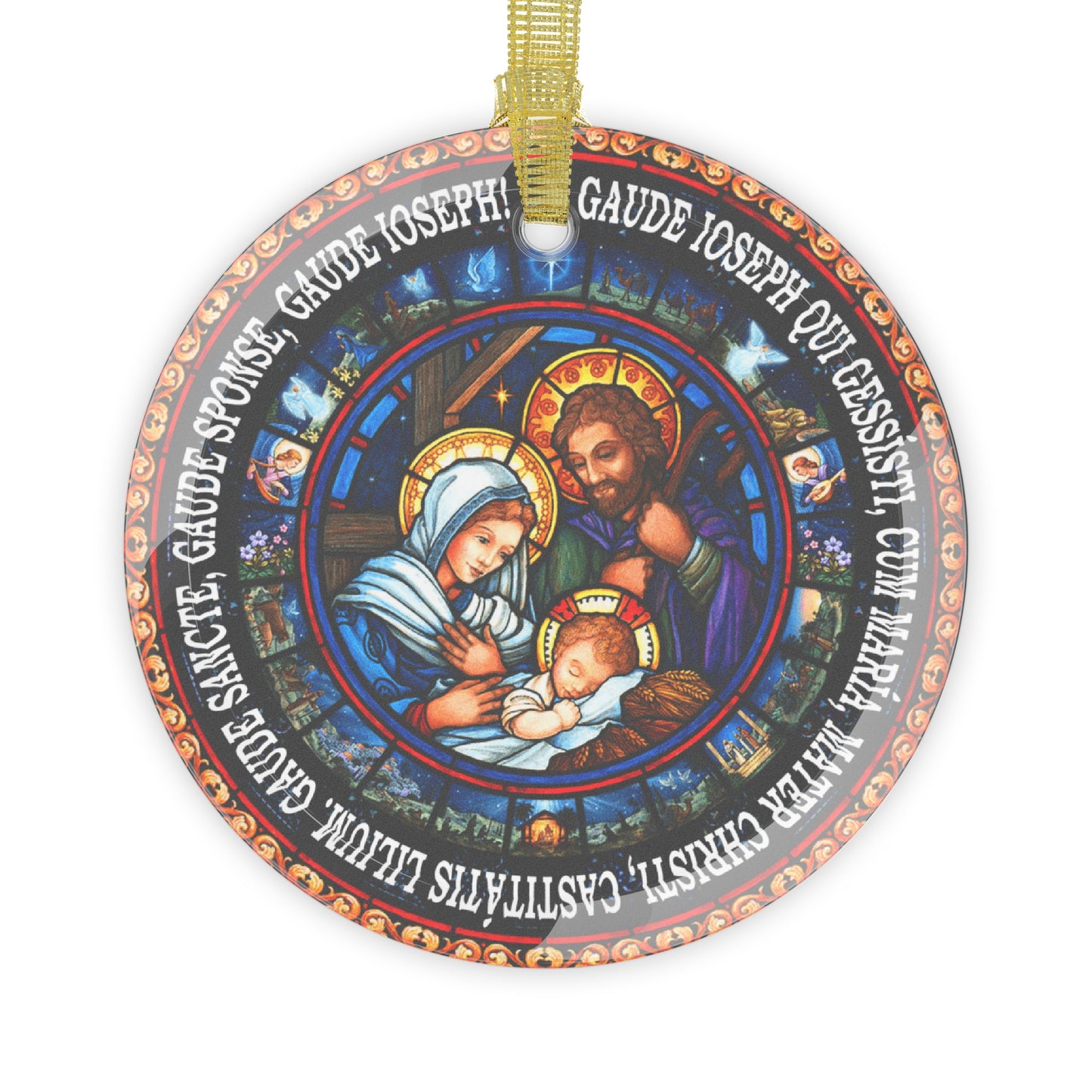 Nativity of Jesus Glass Ornament