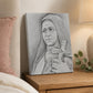 Saint Thérèse of Lisieux canvas print, the Little Flower holding a rose-wrapped crucifix, sacred art by Brian Kelliher — Catholic gift from Glory Be Gifts – view 3