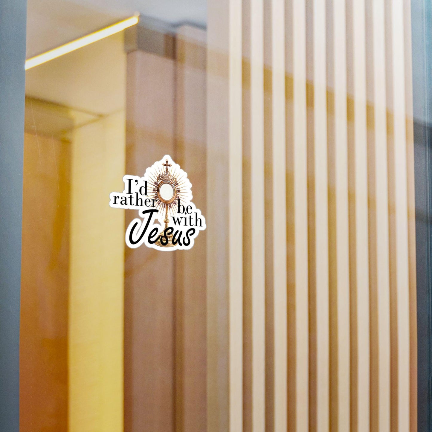 I'd rather be with Jesus window cling — additional product photo
