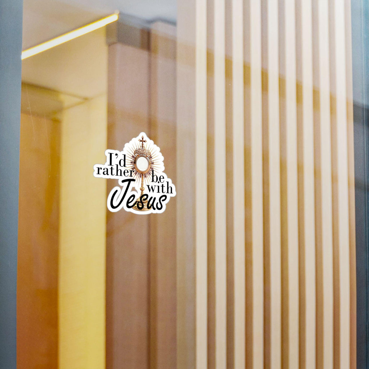 I'd rather be with Jesus window cling — additional product photo