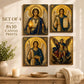 Four Archangels Canvas Wall Art Set, Catholic Icon Print